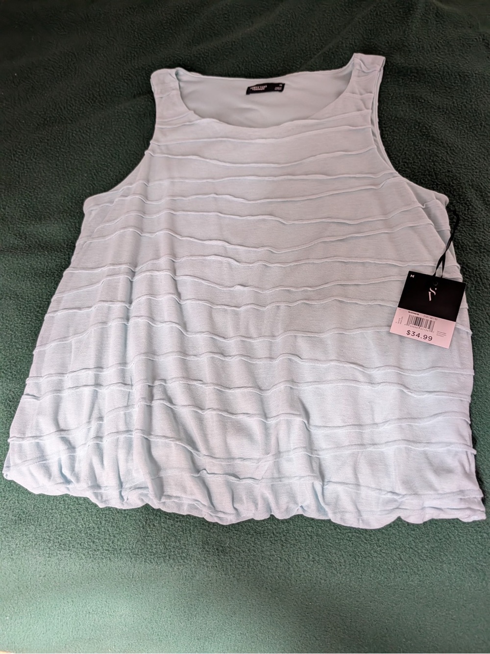 Simply Vera Mint Green Textured Sleeveless Tank Top